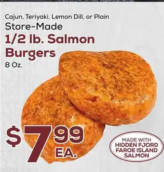 DeCicco & Sons Store-Made 1/2 lb. Salmon Burgers offer