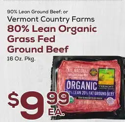 DeCicco & Sons Vermont Country Farms 80% Lean Organic Grass Fed Ground Beef offer