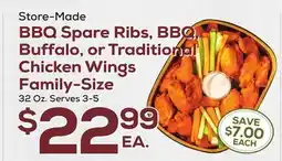 DeCicco & Sons BBQ Spare Ribs, BBQ, Buffalo, or Traditional Chicken Wings Family-Size offer