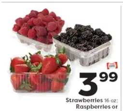 Weis Markets Strawberries 16 oz Raspberries or Blackberries 6 oz offer