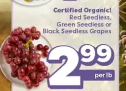 Weis Markets Red Seedless Green Seedless or Black Seedless Grapes offer