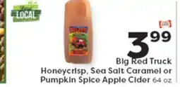 Weis Markets Big Red Truck Honeycrisp Sea Salt Caramel or Pumpkin Spice Apple Cider offer