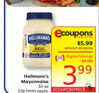 Weis Markets Hellmann's Mayonnaise offer