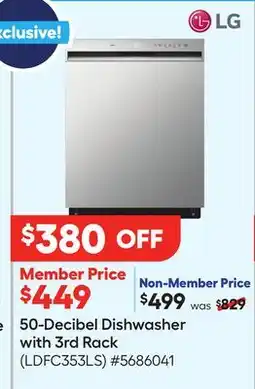 Lowe's 50-Decibel Dishwasher with 3rd Rack offer