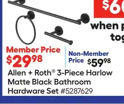 Lowe's 3-Piece Harlow Matte Black Bathroom Hardware Set offer