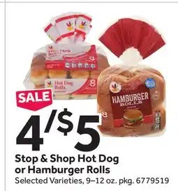 Stop&Shop Stop & Shop Hot Dog or Hamburger Rolls offer