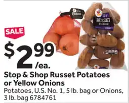 Stop&Shop Stop & Shop Russet Potatoes or Yellow Onions offer
