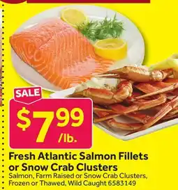 Stop&Shop Fresh Atlantic Salmon Fillets or Snow Crab Clusters offer