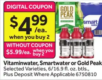 Stop&Shop Vitaminwater, Smartwater or Gold Peak offer