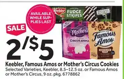 Stop&Shop Keebler, Famous Amos or Mother's Circus Cookies offer