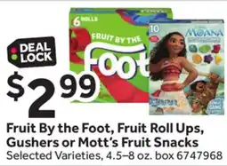 Stop&Shop Fruit By the Foot, Fruit Roll Ups, Gushers or Mott's Fruit Snacks offer