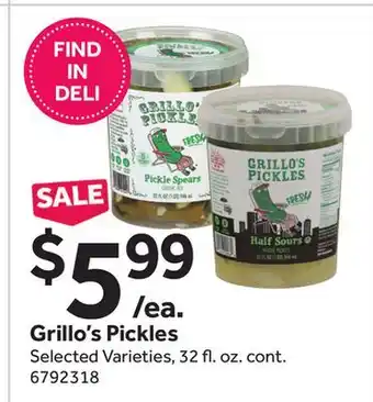 Stop&Shop Grillo's Pickles offer