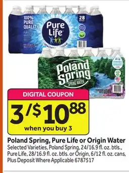 Stop&Shop Poland Spring, Pure Life or Origin Water offer