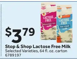 Stop&Shop Stop & Shop Lactose Free Milk offer