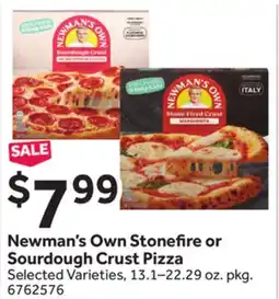 Stop&Shop Newman's Own Stone re or Sourdough Crust Pizza offer
