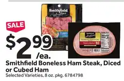 Stop&Shop Smithfield Boneless Ham Steak, Diced or Cubed Ham offer