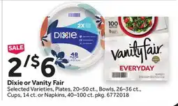 Stop&Shop Dixie or Vanity Fair offer