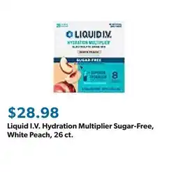 Sam's Club Liquid I.V. Hydration Multiplier Sugar-Free, White Peach, 26 ct offer