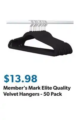 Sam's Club Member's Mark Elite Quality Velvet Hangers - 50 Pack offer
