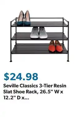 Sam's Club Seville Classics 3-Tier Resin Slat Shoe Rack, 26.5 W x 12.2 D x 19 H offer