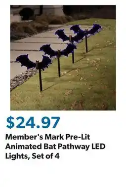 Sam's Club Member's Mark Pre-Lit Animated Bat Pathway LED Lights, Set of 4 offer