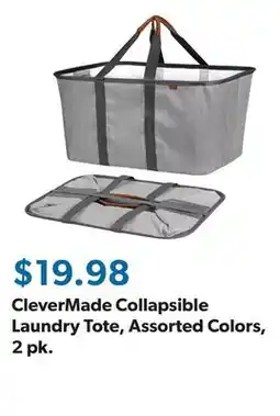 Sam's Club CleverMade Collapsible Laundry Tote, Assorted Colors, 2 pk offer