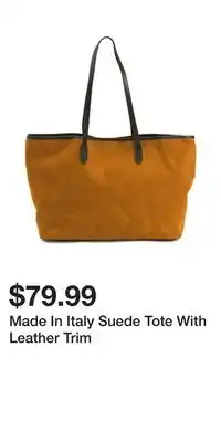 TJ Maxx Made In Italy Suede Tote With Leather Trim offer