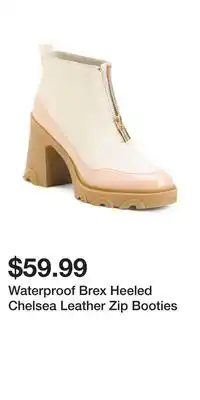 TJ Maxx Waterproof Brex Heeled Chelsea Leather Zip Booties offer