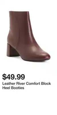 TJ Maxx Leather River Comfort Block Heel Booties offer