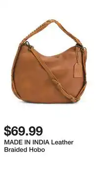 TJ Maxx MADE IN INDIA Leather Braided Hobo offer