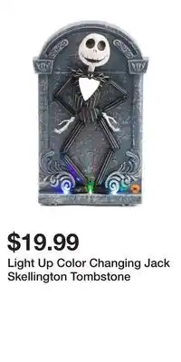 TJ Maxx Light Up Color Changing Jack Skellington Tombstone offer