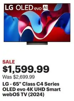 Best Buy LG-65" Class C4 Series OLED evo 4K UHD Smart webOS TV (2024) offer