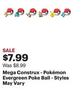 Best Buy Mega Construx - Pokémon Evergreen Poke Ball - Styles May Vary offer