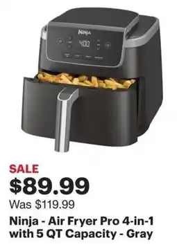 Best Buy Ninja - Air Fryer Pro 4-in-1 with 5 QT Capacity - Gray offer