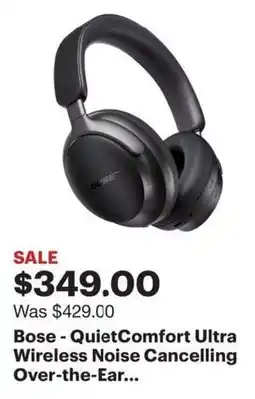 Best Buy Bose QuietComfort Ultra Wireless Noise Cancelling Over-the-Ear... offer