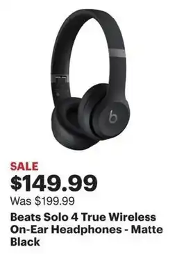 Best Buy Beats Solo 4 True Wireless On-Ear Headphones - Matte Black offer