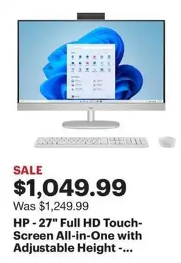 Best Buy HP-27" Full HD Touch- Screen All-in-One with Adjustable Height -... offer