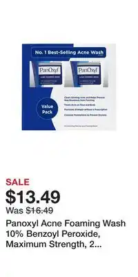 Panoxyl Acne Foaming Wash 10% Benzoyl Peroxide, Maximum Strength, 2 pk./5.5 oz