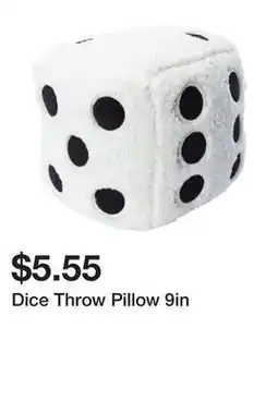 Five Below Dice Throw Pillow 9in offer