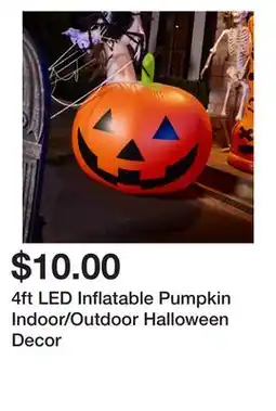 Five Below 4ft LED Inflatable Pumpkin Indoor/Outdoor Halloween Decor offer