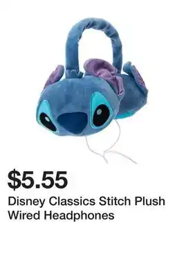 Five Below Disney Classics Stitch Plush Wired Headphones offer