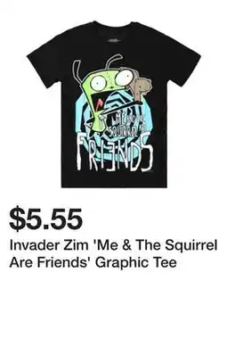 Five Below Invader Zim 'Me & The Squirrel Are Friends' Graphic Tee offer