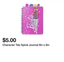 Five Below Character Tab Spiral Journal 9in x 6in offer