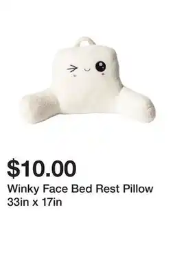 Five Below Winky Face Bed Rest Pillow 33in x 17in offer