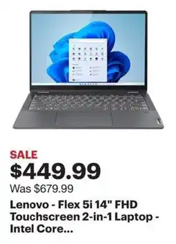 Best Buy Lenovo - Flex 5i 14" FHD Touchscreen 2-in-1 Laptop - Intel Core... offer