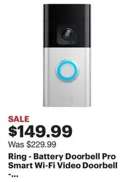 Best Buy Ring - Battery Doorbell Pro Smart Wi-Fi Video Doorbell offer