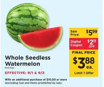 ShopRite Whole Seedless Watermelon offer