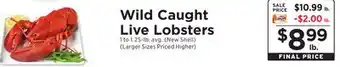 ShopRite Wild Caught Live Lobsters offer