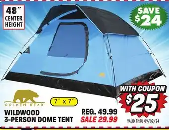 Big 5 Golden Bear Wildwood 3-Person Dome Tent offer