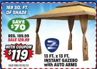 Big 5 Z-Shade 13' x 13' Instant Gazebo with Auto Arms offer